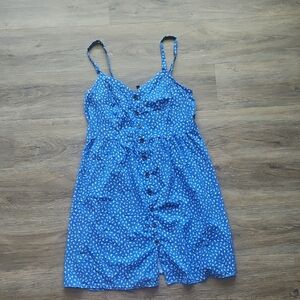 Banana Republic Factory Blue button front fit and flare Dress